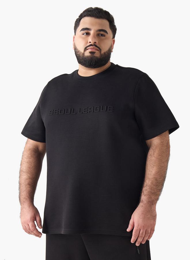 Maxim Men Regular Fit Crew Neck Short Sleeve Embossed T-shirt - Image 1